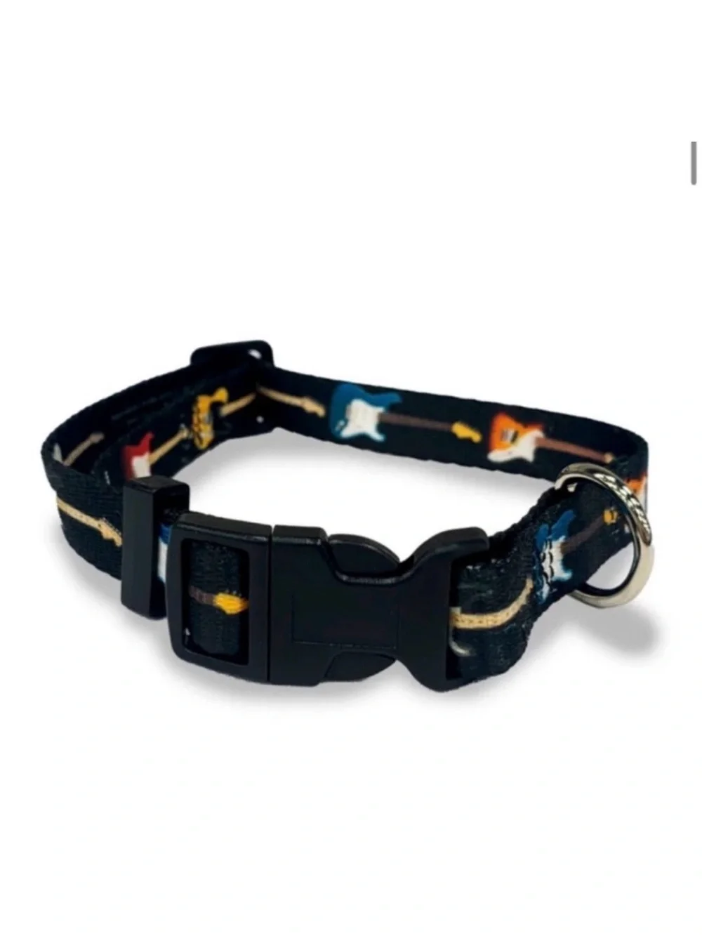 Perri's Fender Guitar Size Large (56-70 lbs) Pet Logo Dog Collar Black New W Tag